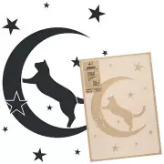 Reusable PLASTIC STENCIL Template // 17.7"x25.6" or 25.6"x37.4" // MOON-CAT