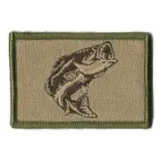 VELCRO® BRAND Fastener Morale HOOK PATCH Bass Largemouth Fishing Multitan 3x2"
