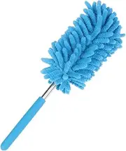 LOEFLIFA Chenille Microfiber Duster with Expandable Telescopic Handle for Cleaning Ceiling Fans Blinds and Furniture Blue Soft Scratch Easy to Clean Traps Dust Effortlessly