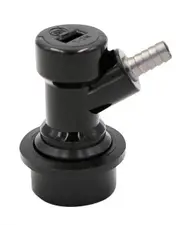 Barbed Liquid Disconnect - Plastic Ball Lock - Black