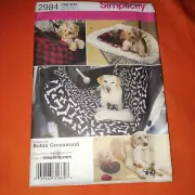 Simplicity #2984 DOG TRAVEL ACCESSORIES Paper Sewing Pattern NEW/Uncut