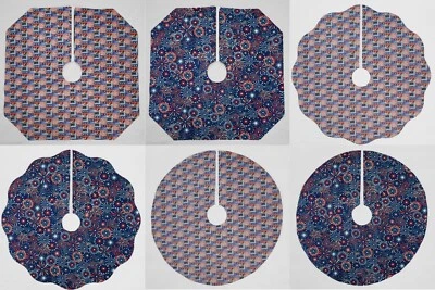Americana Christmas Tree Skirt (2 Patterns Available) (3 Shapes Available)