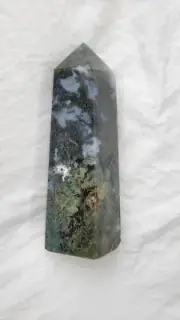 Moss Agate Druzy Tower Natural Crystal
