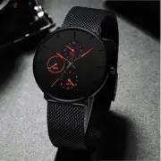 Sleek Ultra-thin Men's Watch with Mesh Strap and Quartz Movement