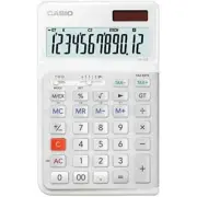 CASIO JE-12E-WE White Compact Ergonomic Desk Calculator 12-Digit, NEW