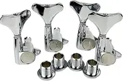 KAYNES Guitar Bass Tuners - 1:18 Ratio Chrome Silver Headstock Sealed Machine Heads Tuners Closed Tuning Key Pegs Replacement for Electric Jazz Bass or Precision (4 for Right, Chrome)