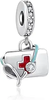[Generic] M&S First Aid Kit Charm, 925 Sterling Silver, Compatible With Pandora & European Bracelet, Metal