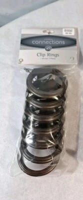 Cambria Casuals Drapery Clip/Eyelet Rings 1-3/4" Bronze Set Of 7 Curtain Hangers