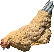 Garden Decor Garden Fence Simulation Chicken Decoration Ornaments Resin Craft Animal Sculpture Ornament Garden Chicken Statue Decor 35×28cm Outdoor Decor