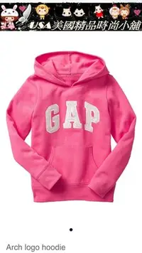 在飛比找Yahoo!奇摩拍賣優惠-【Gap】大女童連帽T恤 gap Logo棉質刷毛長袖連帽T