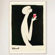Galrie Campari Bitter 1977 Vintage Poster by Bernard Villemot - Retro Wall Art, Wood Frame, 50 x 70cm (20 x 28inch)