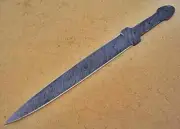 CUSTOM HANDMADE DAMASCUS STEEL FULL TANG BLANK BLADE DAGGER KNIFE + SHEATH