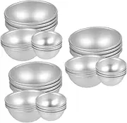 Tofficu 3sets Bath Salt Ball Mold Sphere Bath Pan Pudding Baking Molds Spherical Molds for Candles Sphere Bath Pan Hemisphere Cake Tin Half Mold Sphere Cake Pan Aluminum Alloy 12pcs*3