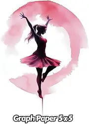 Watercolor Dancer Graph Paper 5x5: 5 Squares per Inch Grid Paper | Gift For People Who Love Performing Arts, Dance Lovers | For Back To School, Office, Work | 8.5 x 11 Inches | 111 Pages | v10