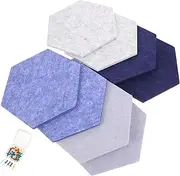 NAMOARLY 8Pcs Felt Wall Stickers soundproofing Panels Hexagon Cork Board Fabric Bulletin Board Cork Boards for Walls Hexagon Pin Board Felt Board Cork Tiles Wall pin Board Sheet self Made