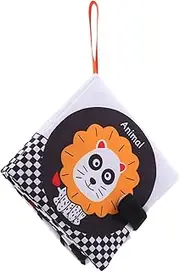 UPKOCH Funny Early Learning Cloth Book for High Contrast Sensory Soft Book Washable and Promotes Intelligence and Language Skills for Newborns