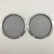 2- 6.5" Chrome Alu Speaker Cover Mesh Grill For Car Woofer Audio DJ PA W/6 Holes