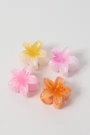Multi 4 Pack Flower Claw Clips