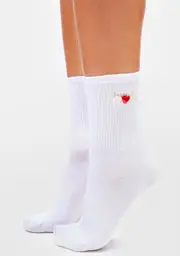 Angel Find My Love Ribbed Crew Socks