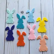 Felt bunny die cuts, felt easter bunny, felt easter decor, colorful bunnies