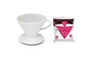 HARIO V60 - 02 CERAMIC COFFEE DRIPPER WITH 100 FILTER PAPERS