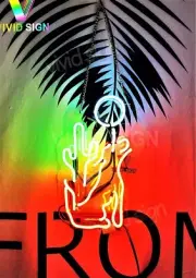 Wolf Cactus Moon Acrylic 14"x10" Neon Lamp Sign Light Bar Room Club Pub EM
