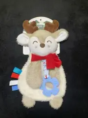 Modern Baby Snuggle Blankie Deer Reindeer Christmas Plush Teether Toy Lovey 11"