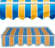 VFGFPTBTUK Stripe Awning Fabric Replacement Manual Retractable Awning Top Cover Replacement Canvas Window Door Sun Shade Canopy Patio Cover((13x6.5ft) 4x2m)