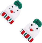 [SAFIGLE] Christmas Knitted Hat Hats Knitted Xmas Hat Boy Knitted Christmas Caps Holiday Knitted Hats Christmas Hats for Has Lovely Hat for Acrylic White