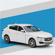Scale Finished Model Car 1:24 Scale for Maserati Levante SUV Metal Diecast Car Model Static Display Miniature Vehicle Die-cast Vehicle(White)