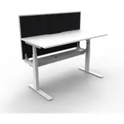 RAPIDLINE NEW PARAMOUNT ELECTRIC SINGLE HEIGHT ADJUSTABLE WORKSTATION With Screen 1 Person W1800 x D780 x H655-1259mm Natural White/White