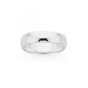 Sterling Silver 6mm Half Round Gents Ring Size Z