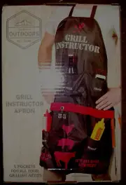 New Belk Grill Instructor Cookout Apron 5 Pockets Brown