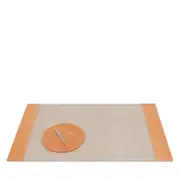 Pigeon & Poodle Leon Camel Full Grain Leather Desk Blotter & Round Mouse Pad Set