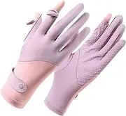 [Tkuqcihr] Women's Outdoor Summer UV Blocking Touch Screen Gloves - Ice Silk Cycling Driving Running Mittens with Non-Slip Design