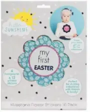 16 Hello Sunshine Baby Milestone Stickers - Girl - My First Christmas, Easter..