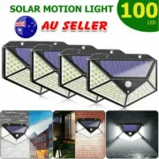 100 LED Solar Power PIR Motion Sensor Wall Light Garden Outdoor Waterproof Lamp