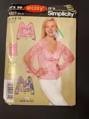 4227 Simplicity Sewing Pattern 8 - 18 Misses Tops Uncut