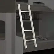 Bunk Bed Ladders for Rv Campers, 45/50/55/59 Inch Rv Bunk Bed Ladder with Hooks, White Metal Travel Trailers Step Ladder for Dorm Home