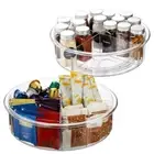 Raised Edge Lazy Susan Turntable 360° Rotates Spice Rack Food