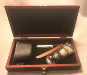 Benevolence Straight Razor Shaving Kit With Strop Synthetic Badger Brush New