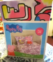 PEPPA PIG TWIN Bed Sheet Set 3 Pcs HAPPY CRAZY COOL! Super Soft BNEW