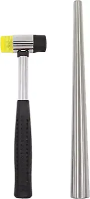 Jewelry Rubber Hammer with Stainless Steel Ring Mandrel Sizer Set Double Face Ha