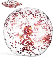 UPKOCH Summer Fun Large Sequin Beach Ball Inflatable Pool Float Beach Ball Game for Boys and Girls
