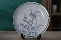 在飛比找Yahoo!奇摩拍賣優惠-日本 純手繪 青花 瓷盤一個