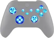 eXtremeRate Multi-Colors Luminated D-pad Thumbsticks Start Back Sync ABXY Buttons for Xbox Series X/S Controller, Transparent Clear 7 Colors 9 Modes DTF V3 LED Kit for Xbox Core Controller Model 1914