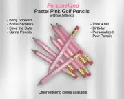 Pastel Pink, Mini Golf Pencils, Bridal Shower, Baby Shower, Wedding Announcement