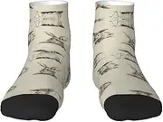 [JBYJBX] Rabbit Background Print Adult Socks Womens Mens Workout Thermal Cozy All-Season Gift Holiday Articles Use
