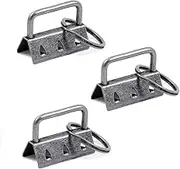 SPEEDWOX 25 Pcs Key Fob Hardware with Split Ring Webbing Antique Silver 1.25 Inch