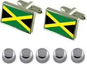 [Select Gifts] Shirt Dress Studs Jamaica Flag Cufflinks
